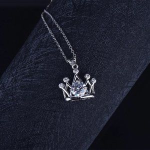 2ct CZ S925 Crown Necklace